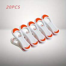 20 件无缝软塑料衣夹 - 强力防滑、防紫外线和防风，符合人体工程学设计，适用于精致面料、洗衣、家居整理（浅绿色）、现代干燥夹、耐用衣夹、衣夹 - 彩色 - 查看 5