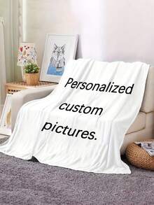 1pc Customized Personalized Flannel Blanket - Soft, Lightweight, Comfortable - Perfect Gift For Adults, Valentine's Day Or Any Occasion - Machine Washable, Year-Round Comfort, Personalized Blanket, Office Nap Blanket, Air Conditioning Blanket, Photo Blanket, Father's Day Gift For Dad, Bedding Blanket, Custom Picture Blanket - Multicolor - View 4