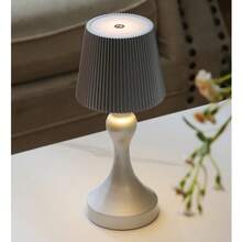 1 pièce Lampe de sirène/champignon rechargeable USB, abat-jour rayé, lampe de chevet à LED rechargeable, lampe d'ambiance, cadeau de décoration de Noël, lampe de bureau minimaliste et industrielle, lampe portable sans fil, 3 températures de couleur, variateur tactile, ambiance chaleureuse pour salle à manger, salon, chambre, bar, café, patio, camping + 1 câble de charge USB