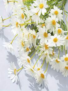6 bouquets de 30 fleurs blanches simulées - petite marguerite, chrysanthème néerlandais, camomille, bouquet à tenir en main pour la décoration de mariage, photos de bouquet de mariée, décoration de jardin extérieur, accessoires photo, décoration de mariage d'hôtel à la maison, fournitures pour fête d'anniversaire, décoration de chambre, décoration de scène, accessoire de fête DIY, décoration d'automne