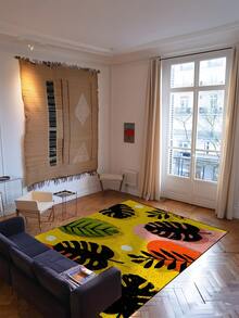 1 块奢华热带植物图案地毯，1100 克高密度仿羊毛 + TPR 可洗底部，厚度 0.6 厘米，复古欧洲经典柔软蓬松地毯，适用于户外、入口、客厅、卧室、洗衣房、浴室，可机洗四季大尺寸垫子，家居装饰