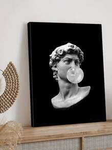 1pc, Pink And Black David Gum Poster Printing Canvas, Pink And Black Wall Arts Picture Canvas, College Girl Fashion Artwork, Suitable For Room Aesthetic Home Bedroom Home Decor, Optional Frame