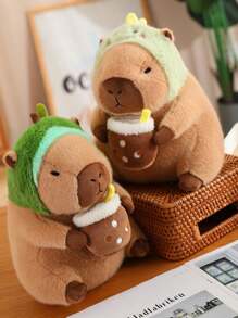 1PC30cm 11.81in Soft Capybara Transforming Capybara Doll Burger Toast Avocado Transforming Capybara Plush Toys For Kids Birthday Gift Home Decoration Valentine's Day Gift For Girls Sofa Pillow