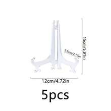 5pcs Multi-Size Transparent Plastic Display Stands (3 Inches - 7 Inches) - Crystal Clear Acrylic Shelves For Home Decor, Office, Gallery Display, Organizing And Holding Photos, Artwork, Plates And Certificates - Clear - View 13
