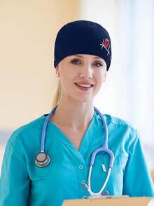1pc Heart Embroidered Adjustable Work Cap With Button And Sweatband, Tie-Back Design, Suitable For Men And Women In Any Workplace - Multicolor - View 8