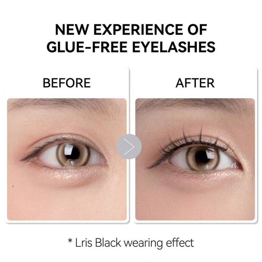 Wosado Soft Magnetic Eyelashes All-In-One Box, Reusable, Glue-, Waterproof, Lightweight, Natural Style Makeup Cosmetic - #12 Iris Black All-in-one - View 1