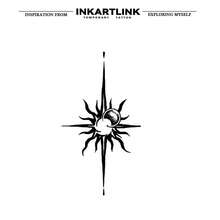INKARTLINK，纹身贴纸，太阳、月亮和星星纹身贴纸，防水持久1-2周，极简宇宙图腾设计 - 黑色 - 查看 4