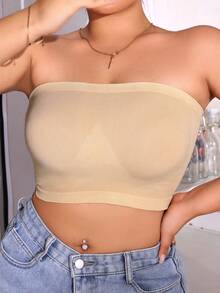 3pcs/Set Plus Size Strapless Invisible Seamless Bandeau Bras For Women - Multicolor - View 4