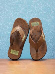 Men's Summer New Outdoor Wear Flip Flops, Durable Fashion Personalized Casual Thong Sandals - Khaki - View 5