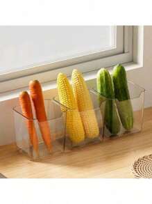 6 pezzi set di organizer per frigorifero in plastica trasparente - contenitori di conservazione della freschezza per cucina e sala da pranzo, ideali per frutta, verdura, snack e spezie, organizzatori e contenitori per frigorifero