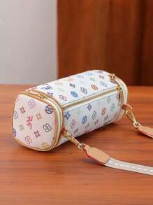 Retro cylindryczna torba na ramię, modna kolorowa, vintage, powlekana, płócienna torba Boston na ramię, odpowiednia do codziennego użytku kobiet, dojazdów do pracy, podróży świątecznych, festiwali, randek, prezentów