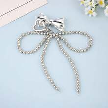 Yupsk Elegant Sweet Beads Pearl Bowknot Keychain Heart Pendant Keyring Y2K Aesthetic Key Chain Holder For Girl Bag Accessories