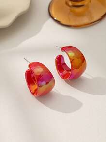 Boucles d'oreilles mode européennes et américaines, grands anneaux acryliques avec un design géométrique, bijoux pour femmes