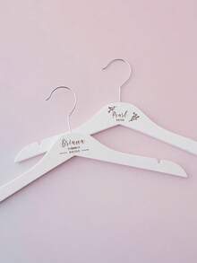 Bride Hanger, Wedding Hanger, Personalized Hanger, Wedding Dress Hanger, Wooden Hanger, Mrs Hanger, Name Hanger,Personalized Wooden Bridesmaid Hangers With Name,Wedding Dress Hanger,Hanger For Bridal Party,Engraved Hanger,Bridesmaid Gift,Gift For Her,Home Harmony,Chic Design ,Forever Love - White - View 5