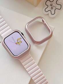 1pc Apple Watch Protective Case, Half-Wrapped PC Hard Shell Cover Without Screen Protector, Suitable For Apple Watch Series 9/8/7/6/5/SE/4/3, 38mm/40mm/41mm/44mm/45mm/49mm (Watch And Strap Not Included)