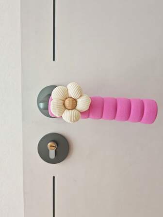 1/2pcs Floral Doorknob Bumper Pads, Soft Warm Protective Covers, Universal For Left & Right Doors, Anti-Static Home ProtectionInsulation,Galentines,Puppy,Carnival,Regalos Para Para,Decoración Para Fiestas