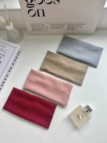 1/3/4/5条装街头运动针织弹力头带，适合日常瑜伽和户外运动，秋冬季发带发饰，女士度假装扮优雅围巾女士头巾柔软头巾