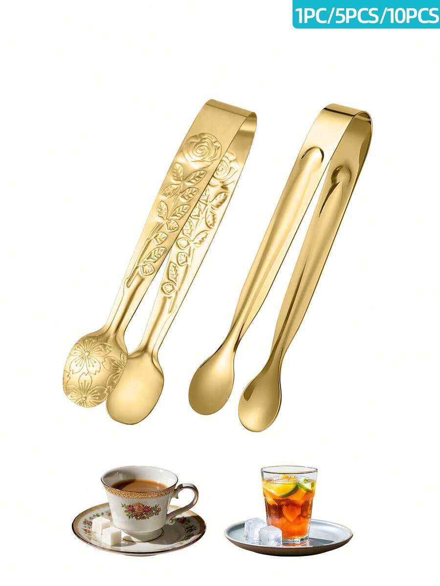 10 件不锈钢小夹子，适用于方糖、冰块、迷你水果、糖果、甜点、派对 - 餐厅、咖啡厅、下午茶、派对、酒店用品 - 糖夾 - 查看 1