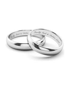 1pc Custom Stainless Steel Laser Engraved English Name Numerals Ring, Warm And Unique Accessory Jewelry, Light Luxury Of Men And Women's Jewelry Accessories, A Surprise Gift For Your Loved Ones, Family And Friends - Multicolor - View 4