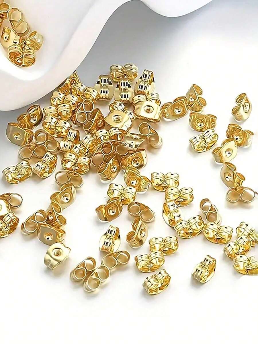100 pezzi Di Fermagli E Fermi Per Orecchini In Acciaio Inox Dorato Accessori Fai-Da-Te Per Gioielli