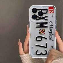 License Plate Mobile Phone Case, Designed With Vintage Auto Styling And State Pride, Suitable For IPhone 16, 15, 14, 13, 12 And 11 Pro Models, Made Of TPU Material, And Provides Shockproof Protection. Ideal For Car Lovers, Birthdays, Holidays, And Thoughtful Gifts For Friends And Family. - Clear - View 3
