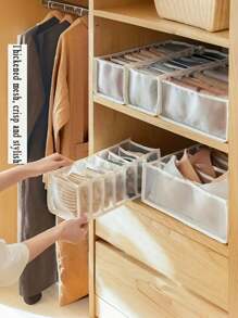 [Women's Essential] Large Capacity Foldable Underwear/Socks/Bra Storage Organizer Set (6/7/11 Grids) | Space-Saving Drawer & Closet Organizer | Multi-Functional Fabric Storage Box For Dorm/Bedroom Wardrobe Storage Box Underwear Organizer, Foldable Underwear Divider Organizer, Closet Organizer Divider, Bra Drawer Organizer For Home Use