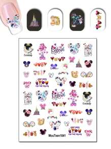 Disney Adesivi per unghie Disney Festival Mickey a trasferimento d'acqua, decorazioni per unghie con personaggi Stitch dell'Oceano, Stickers per decorazioni per unghie stile Stitch in stile Cosplay