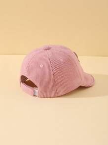 1pc Baby Bear Decor Corduroy Sun Hat Outdoor Baseball Cap For Daily Use, Suitable For Boys & Girls