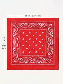 1pc Polyester Paisley Neckerchief, Versatile Bandana, Hip Hop Rock Outdoor Headwear, Mask Accessory, Scarf For Cycling Hiking Windproof Sun Protection, Unisex Lightweight Woven Headband, Machine Washable & Dry Clean, Cool Fashion Headwrap
