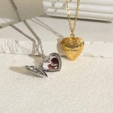 Custom Heart Locket Necklace With Picture, Engraved Heart Necklace, Heart Locket With Picture, Girlfriend Gift, Meaningful Gift For Mom, A Festival Gift For Mom, Mother's Day, Gifts For Good Friends - Multicolor - View 4