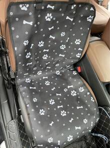 1pc Waterproof Printed Oxford Cloth Pet Car Front Seat Cover, Suitable For Outdoor And Anti-Dirty Car Seat Mat