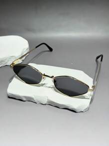 1 Pair Retro Geometric Pattern Small Frame Unisex Glasses, Y2K Fashion Versatile Suitable For All Occasions, All Season