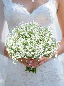 6pcs Artificial Baby's Breath Wedding Bouquet, Suitable For Wedding Party, Home Garden Decoration