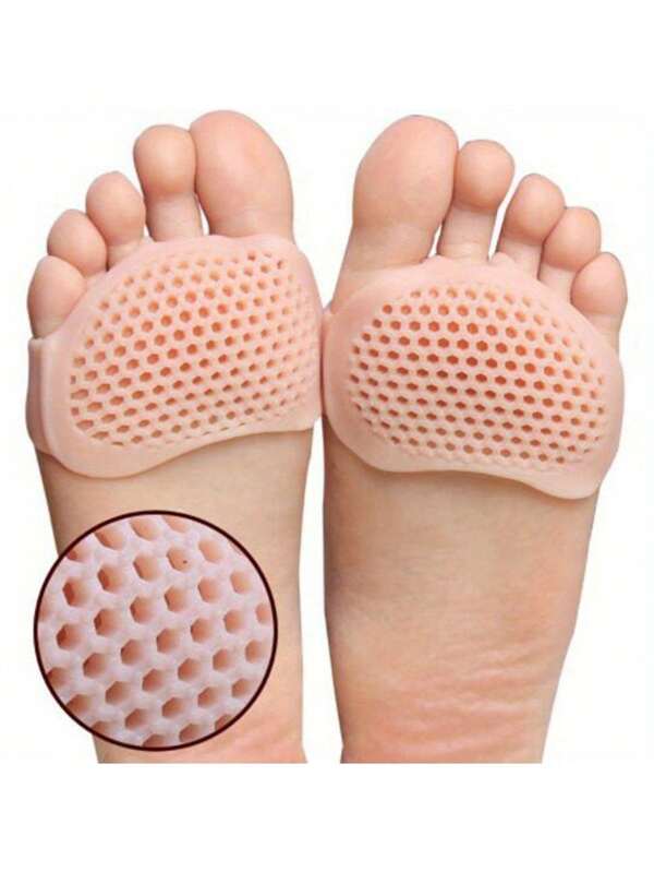1 Pair Silicone Gel Forefoot Cushions, High Heel Shoe Pads, Honeycomb Silicone Insoles, Silicone Toe Socks, Foot Pain Relief Protection
