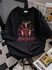 180g Pure Cotton GORGOROTH T-Shirt Top For Everyday Wear Soft Versatile Casual Men's Slightly Designer Clothes Stylish Summer Fashion Graphic Stretched Unisex Print Round Neck Short Sleeve Streetwear For Women Comfortable Breathable