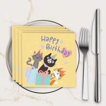 16pcs Expanded 13 Inch, Multi-Color Printed Napkins, Cocktail Napkins, Beverage Napkins, Disposable Napkins, Suitable For Daily Use, Lunch, Dinner, Gatherings, Weddings, Birthdays, Parties And More Occasions