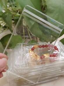 100/30/5个装 PVC 透明可重复密封首饰袋，透明拉链首饰袋，抗氧化首饰袋，首饰收纳袋，独立首饰收纳袋，防尘透明首饰收纳袋，首饰盒，收纳袋，化妆刷收纳盒，化妆刷架，香水收纳袋，收纳包，女士礼物，圣诞礼物，女士礼物创意，房间装饰 - 無色 - 查看 11