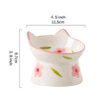 A Creative Elevated Cat Bowl, Ceramic Cat Food Bowl, Water Bowl With Stand To Prevent Overturning, Neck Protection Cat Bowl, Tilted Design Cat Bowl