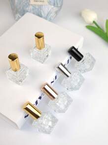 1/4PCS 10ml Rose Gold Perfume Spray Bottle Screw Top Perfume Spray Bottle Water Cube Perfume Sample Bottle Perfume Dispenser Bottle Portable Mini Sprayer, Refillable, Travel Friendly, With Fine Mist Sprayer Back To School