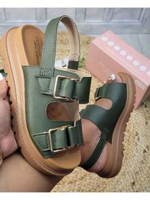 Modare Women's Ultra Comfort Platform Sandal - Verde Oliva - Ver 4