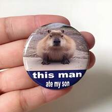 58mm Funny Cat Dog Tyrannosaurus Rex Jellyfish Beaver Brooch Badge Student School Bag Decoration Abstract Badge Pendant Gift