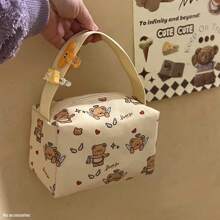 Anime Cartoon Insulated Lunch Bag, Portable School Student Water Bottle Lunch Box Tote Handbag, Women Cosmetic Pouch