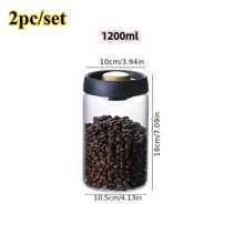 4/2/1pcs Vacuum Sealed Jars, Coffee Bean Storage Bottles, Kitchen Food, Grains, Tea Leaves, Glass Jars, Airtight Containers, Kitchen Accessories, Fresh Storage Jars, Kitchen Supplies, Glass Storage Containers, Coffee Bean Vacuum Sealed Glass Jars, Pressure Pump Storage Jars, Moisture-Proof Storage Jars, Moisture-Proof Vacuum Press Glass Jars, Suitable For Coffee Beans, Nuts, Kitchen Organization And Storage, Gift For Mom, Mother's Day Gift, Gift For Friends, Holiday Gift