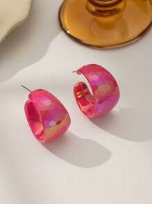 Boucles d'oreilles mode européennes et américaines, grands anneaux acryliques avec un design géométrique, bijoux pour femmes