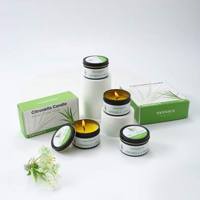 2pcs/4pcs Set Citronella Candles, 80 Hours Burn Time, Natural Citronella Scented Candles For Outdoor Fishing Camping, Citronella Plant Essential Oil C