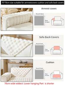 1pc Thick Plush Sofa Cushion Cover, All Season Non-Slip Sofa Slipcover, Dust-Proof And Washable, Pet Friendly Protective Cover, Adjustable For Corner Sofa, Bedroom, Office, Living Room 1/2/3/4 Seater
