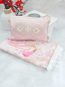 3pcs Middle Eastern Style Printed Carpet Set With Carrying Bag & Tassel Decor, Lightweight, Comfortable, Anti-Slip Rug