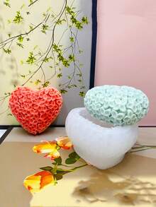 3D 爱心硅胶蜡烛模具，爱与爱元素设计 DIY 手工创意花香香氛奶油树脂香皂制作套装家居礼品 - 用于香薰蜡烛、肥皂、蜡、树脂浇注、手工皂 - 软糖、布丁、巧克力、糖果、软糖、聚合物粘土 - 用于香薰蜡烛、肥皂、蜡、树脂浇注、手工皂 - 软糖、布丁、巧克力、糖果、软糖、聚合物粘土、复杂婚纱设计、婚礼装饰 - 白色 - 查看 5
