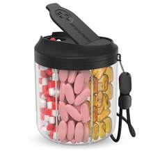 HIONXMGA 药丸分配器可容纳 1 个月所需的维生素，补充药丸盒易于取用，药丸整理器具有防混合和宽开口设计，药物整理器包含 20 个粘性标签，复活节、圣诞节和万圣节礼物 - 彩色 - 查看 11