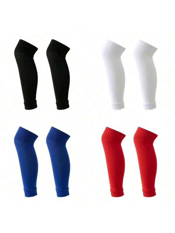 1 Pair Solid Color Football Knee High Leg Warmers, Breathable Sweat-Absorbing Leg Sleeves, Football Leg Warmers